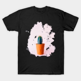 Cacti in orange pot oil painting T-Shirt